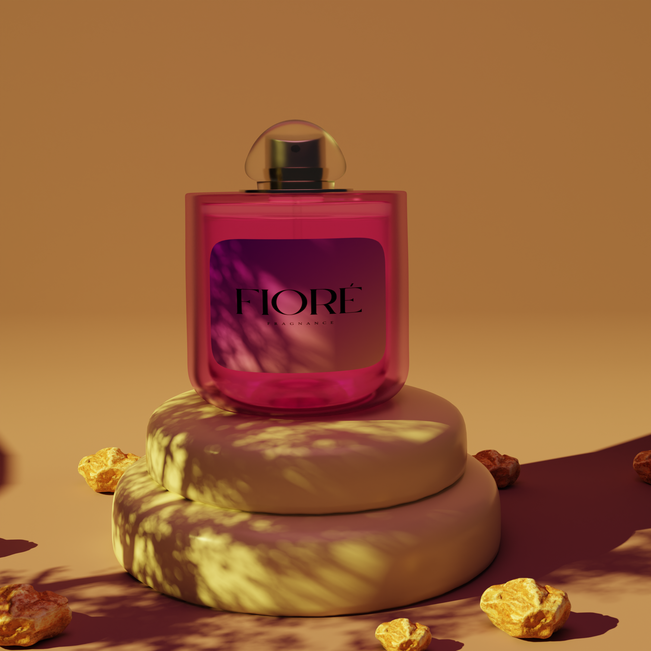 Fiore Perfume Bottle – Luxury 3D Product Rendering for Beauty Branding