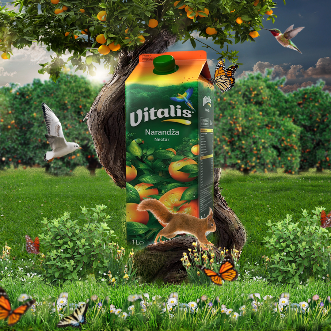 Photoshop Product Manipulation – Vitalis Juice Box Creative Visual for Beverage Branding