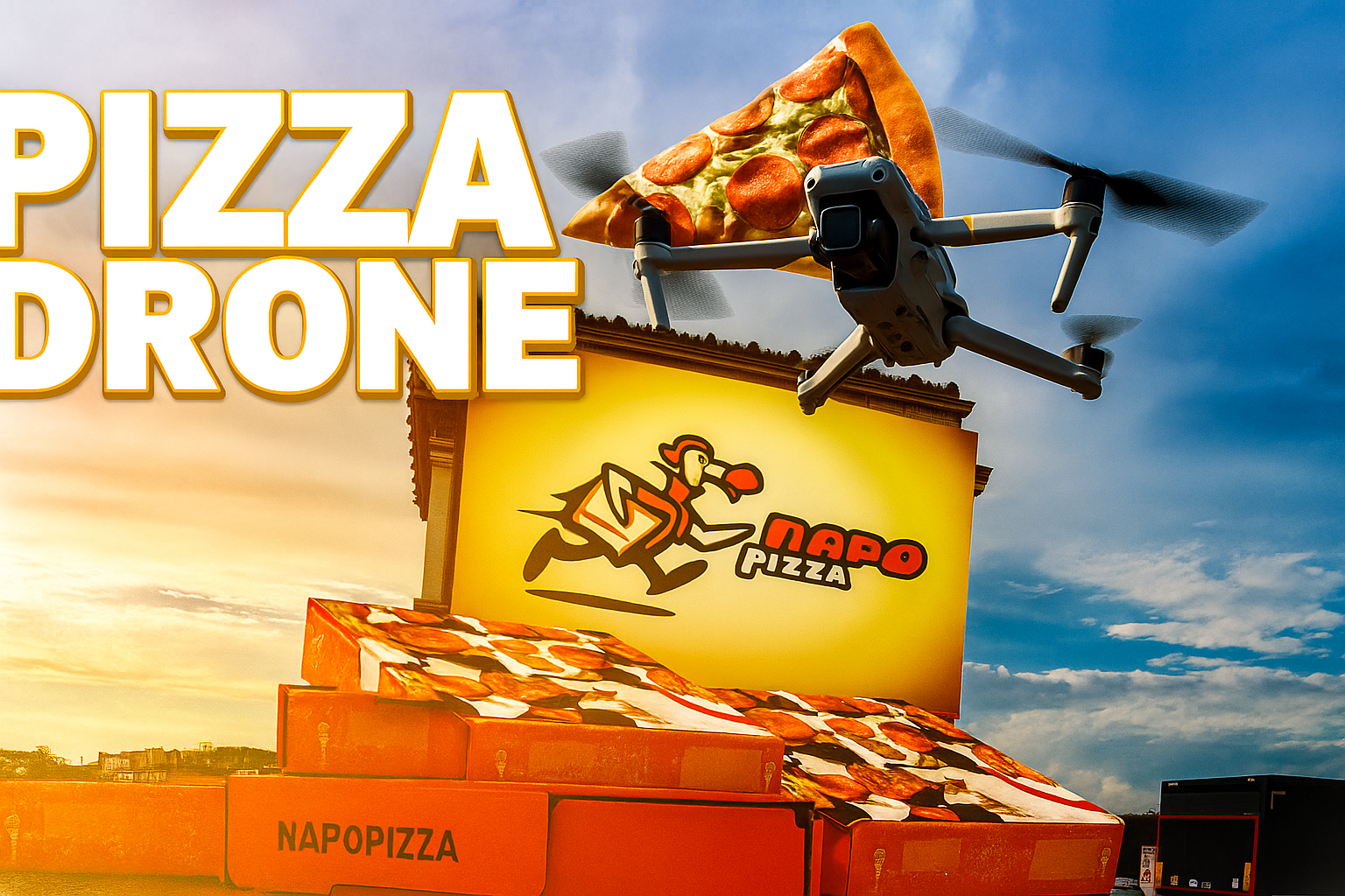 Pizza Drone Delivery | Futuristic CGI Ad Concept for Dodo Pizza | Creative 3D Commercial Animation thumbnail